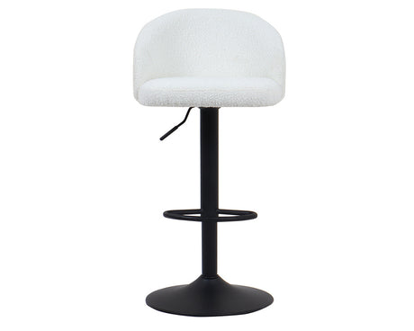 Tabouret design de bar réglable en hauteur blanc bouclette pieds métal noir - Souffle d'intérieur