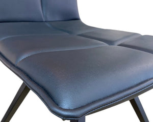 Chaise simili cuir noir design pivotante pieds métal contemporain - Europea - Souffle d'intérieur