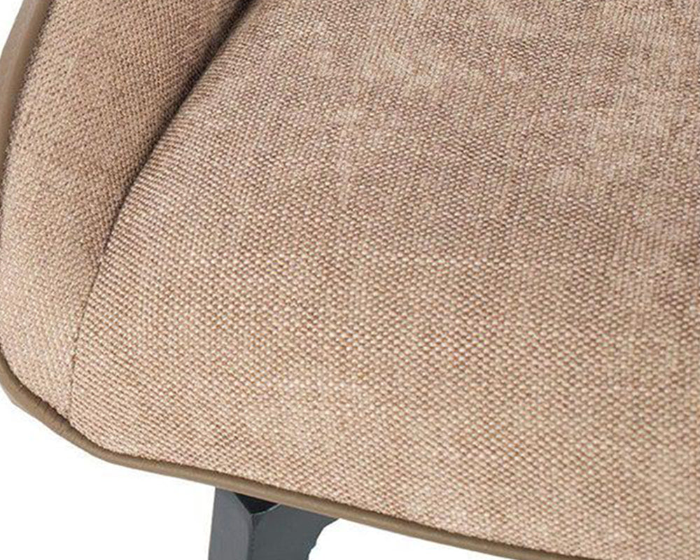 Chaise pivotante pieds métal en tissu beige moderne - Souffle d'intérieur