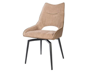 Chaise pivotante pieds métal en tissu beige moderne - Souffle d'intérieur