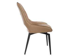 Chaise pivotante pieds métal en tissu beige moderne - Souffle d'intérieur