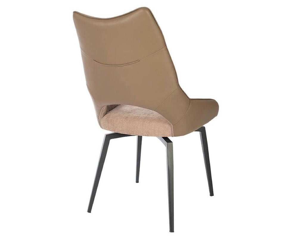 Chaise pivotante pieds métal en tissu beige moderne - Souffle d'intérieur