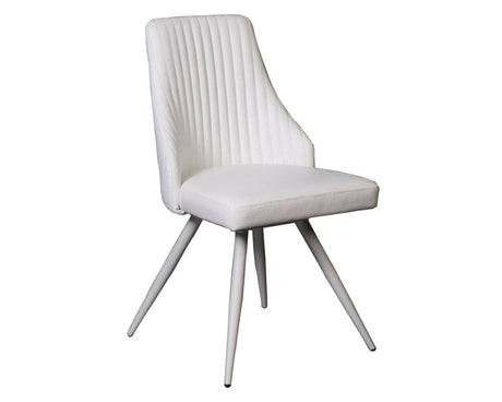 Chaise pivotante pieds métal design blanche - SOUFFLE D’INTÉRIEUR