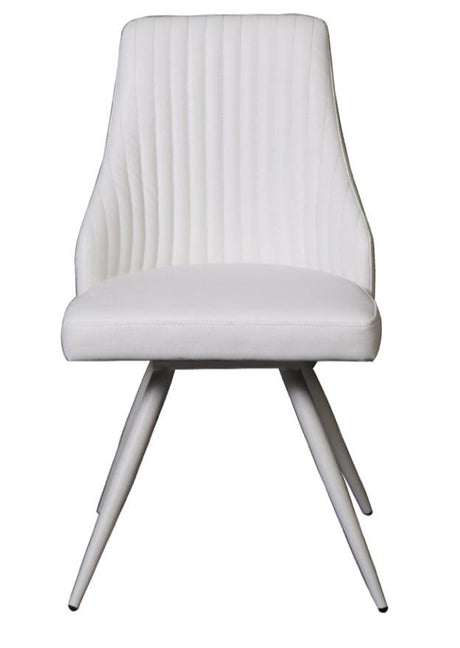 Chaise pivotante pieds métal design blanche - SOUFFLE D’INTÉRIEUR