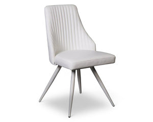 Chaise pivotante pieds métal design blanche - SOUFFLE D’INTÉRIEUR