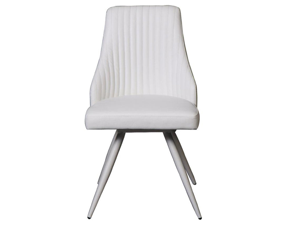 Chaise pivotante pieds métal design blanche - SOUFFLE D’INTÉRIEUR