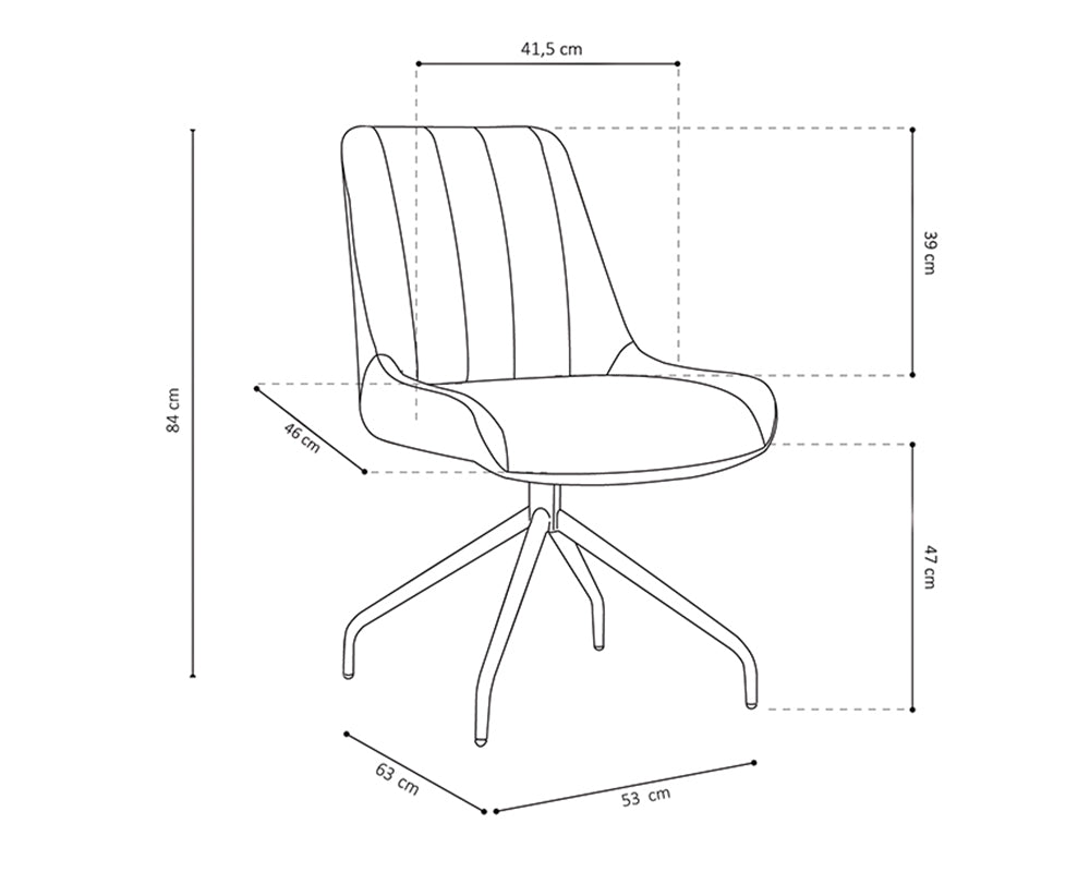 Chaise salle a manger pivotante brun clair - Rousseau Furniture - Souffle d'Intérieur