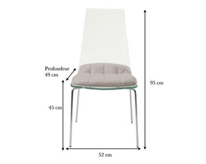 Chaise transparente design moderne assise beige - Souffle d'intérieur