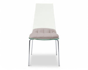 Chaise transparente design moderne assise beige - Souffle d'intérieur