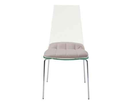 Chaise transparente design moderne assise beige - Souffle d'intérieur