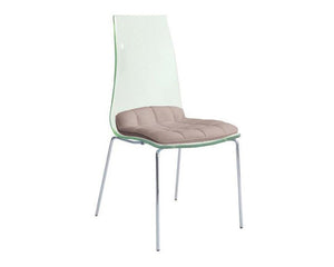 Chaise transparente design moderne assise beige - Souffle d'intérieur