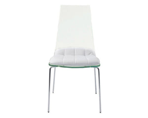 Chaise transparente design moderne assise beige - Souffle d'intérieur