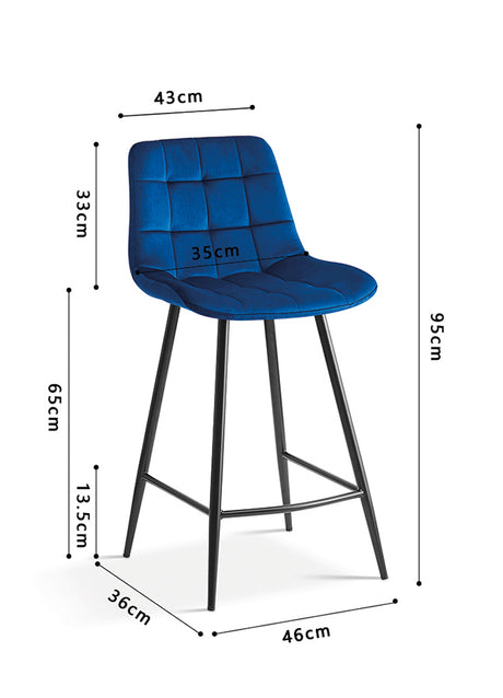 Chaises de bar avec 4 pieds bleu - Rousseau Furniture - Souffle d'Intérieur