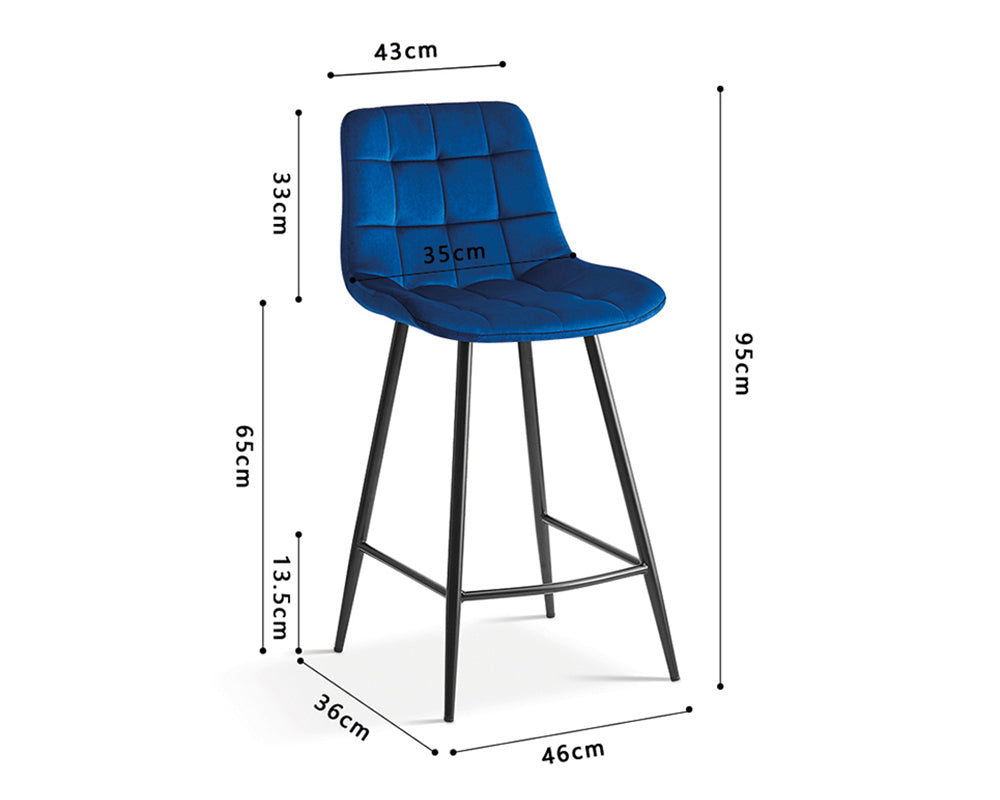 Chaises de bar avec 4 pieds bleu - Rousseau Furniture - Souffle d'Intérieur