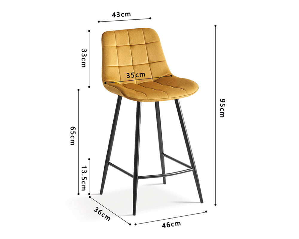 Chaises de bar avec 4 pieds or - Rousseau Furniture - Souffle d'Intérieur