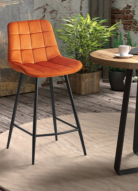 Chaises de bar avec 4 pieds orange - Rousseau Furniture - Souffle d'Intérieur