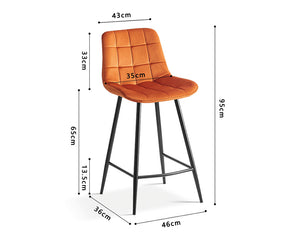 Chaises de bar avec 4 pieds orange - Rousseau Furniture - Souffle d'Intérieur