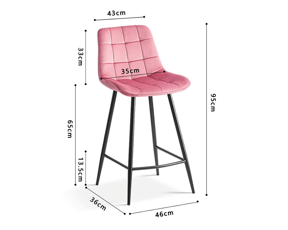 Chaises de bar avec 4 pieds rose - Rousseau Furniture - Souffle d'Intérieur