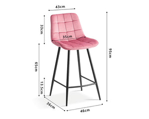 Chaises de bar avec 4 pieds rose - Rousseau Furniture - Souffle d'Intérieur