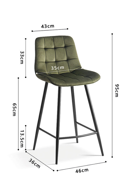 Chaises de bar avec 4 pieds vert - Rousseau Furniture - Souffle d'Intérieur