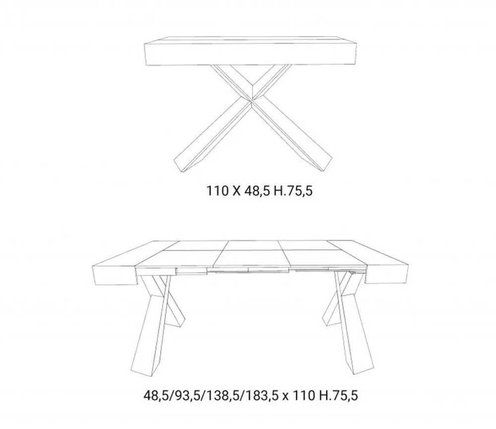 Console extensible bois et pieds métal - Foryou