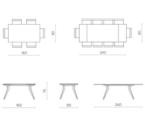 Table  extensible céramique 160x90cm - Thorus