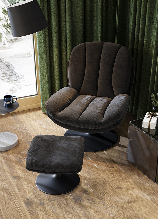 Fauteuil de salon confortable pivotant - Akante - Souffle d'intérieur