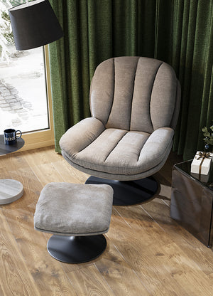 Fauteuil de salon confortable pivotant - Akante - Souffle d'intérieur