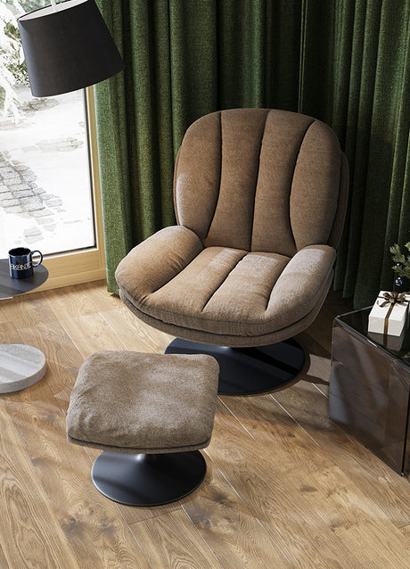 Fauteuil de salon confortable pivotant - Akante - Souffle d'intérieur