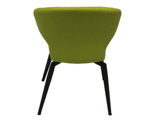 Fauteuil de table pivotant pieds metal en tissu vert moderne - SOUFFLE d'intérieur