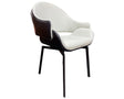 Chaise noir et blanche pivotante en simili cuir avec accoudoirs