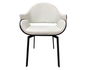 Chaise noir et blanche pivotante en simili cuir avec accoudoirs