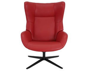 fauteuil inclinable en cuir rouge design - souffle d'interieur