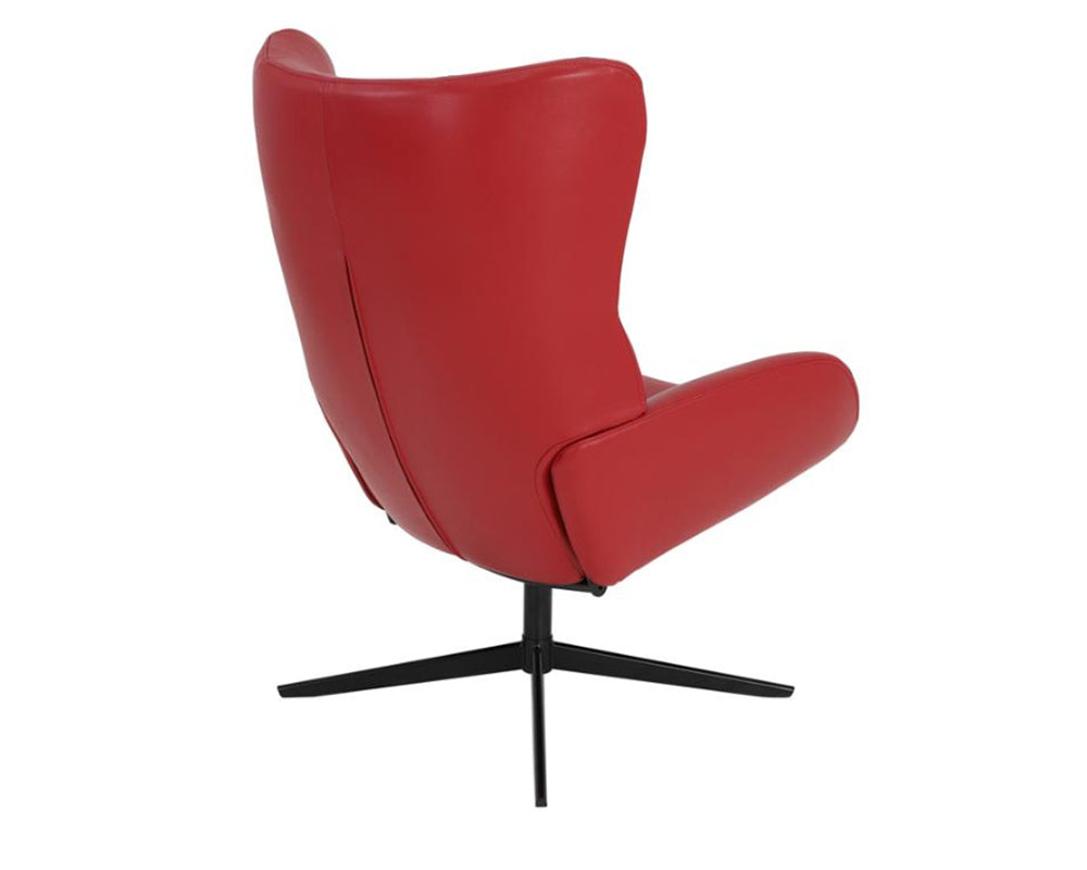 fauteuil inclinable en cuir rouge design - souffle d'interieur