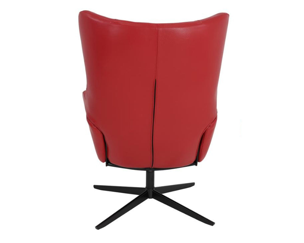 fauteuil inclinable en cuir rouge design - souffle d'interieur