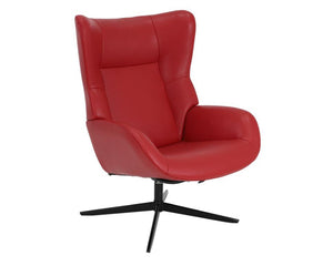 fauteuil inclinable en cuir rouge design - souffle d'interieur