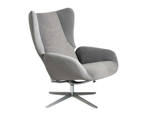 fauteuil inclinable en tissu gris design + repose pieds - souffle d'interieur