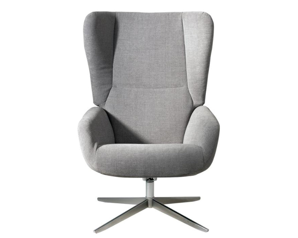 fauteuil inclinable en tissu gris design + repose pieds - souffle d'interieur