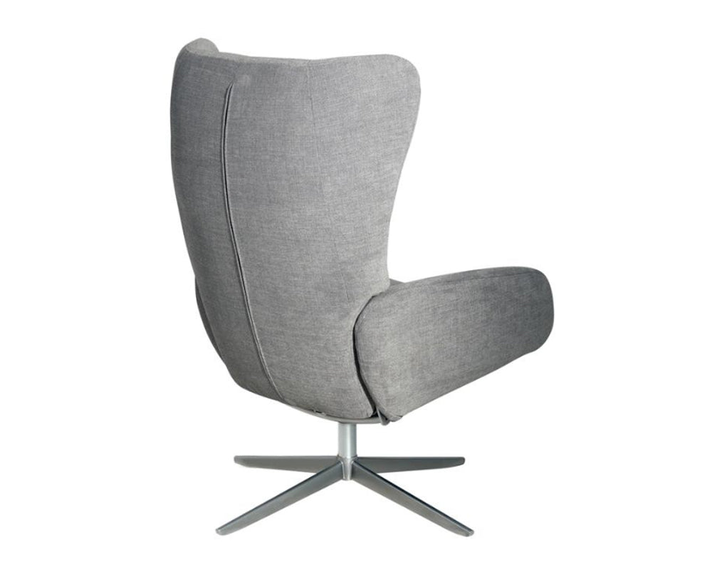 fauteuil inclinable en tissu gris design + repose pieds - souffle d'interieur