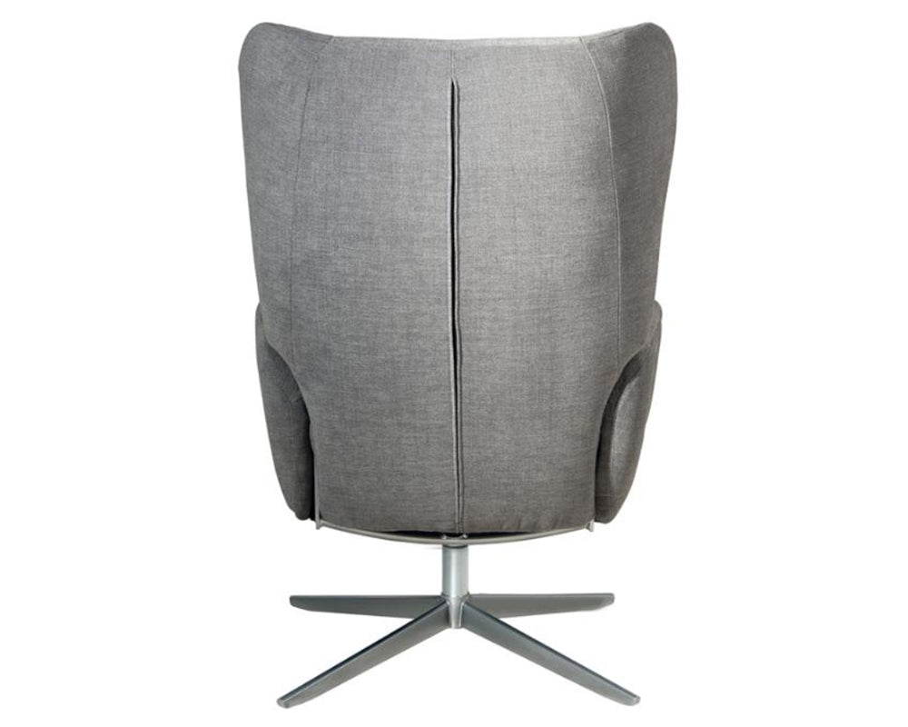 fauteuil inclinable en tissu gris design + repose pieds - souffle d'interieur