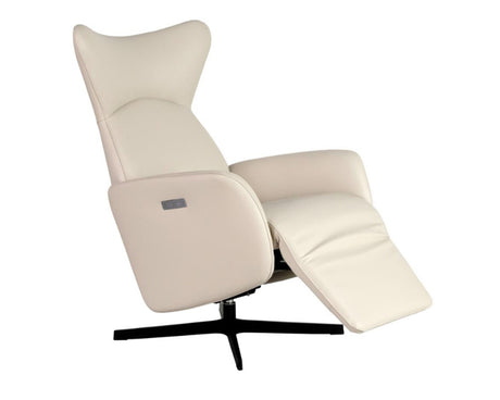 fauteuil relax electrique cuir beige kebe de qualité - souffle d'interieur