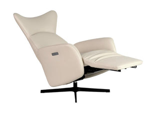 fauteuil relax electrique cuir beige kebe de qualité - souffle d'interieur