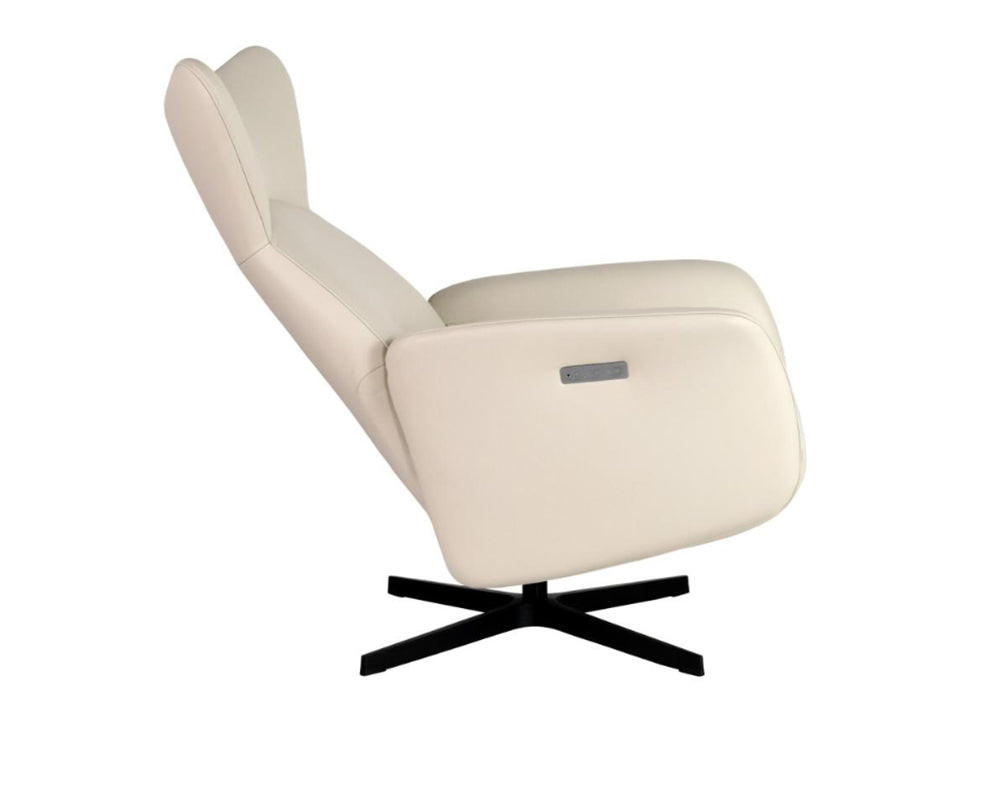 fauteuil relax electrique cuir beige kebe de qualité - souffle d'interieur