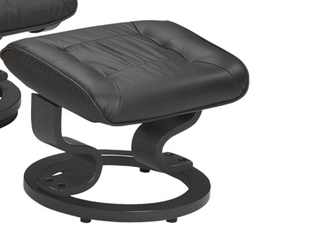 Fauteuil relax design inclinable en cuir noir L 76cm - Souffle d'intérieur