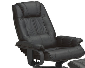 Fauteuil relax design inclinable en cuir noir L 76cm - Souffle d'intérieur