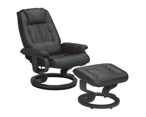 Fauteuil relax design inclinable en cuir noir L 76cm - Souffle d'intérieur