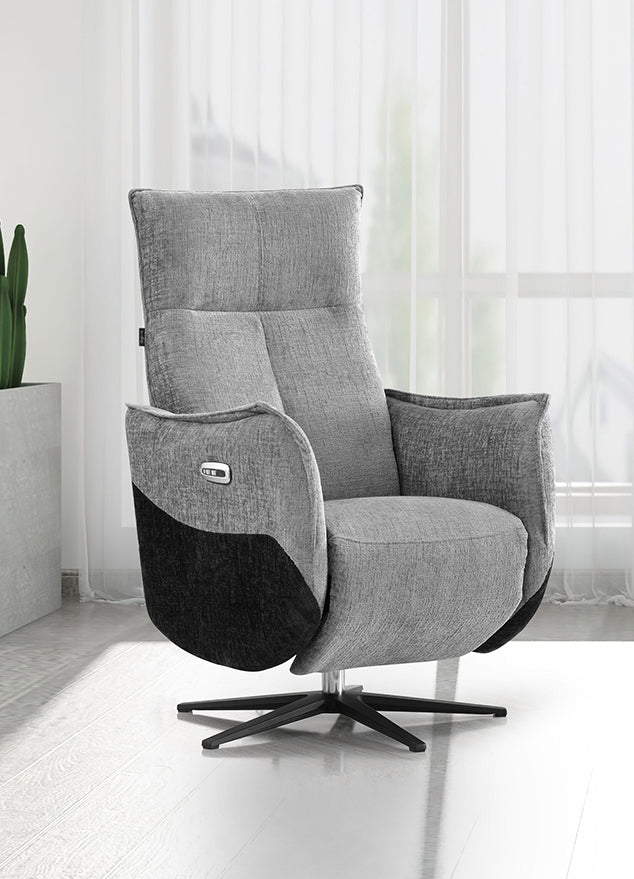 Fauteuil relaxant électrique gris pivotant - Cosmic