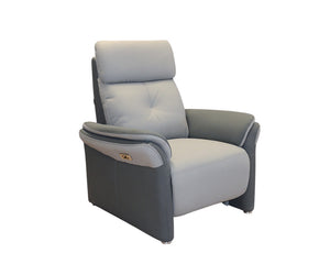 Fauteuil relaxation électrique confortable en tissu gris clair - Souffle d'intérieur