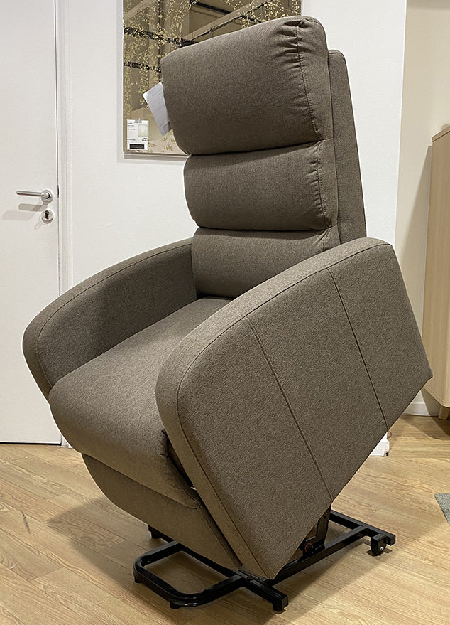 Fauteuil releveur relax électrique tissu taupe - Bruges