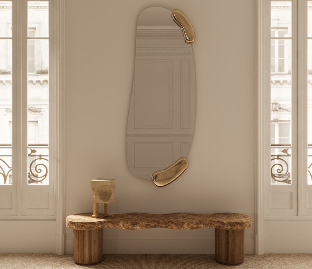 miroir d'angle rond lumineux – Grand miroir rond design